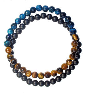 Under 20: Tigers Eye & Azurite 2 Strand Bracelets