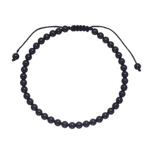 Black Obsidian Bead Anklet 4mm