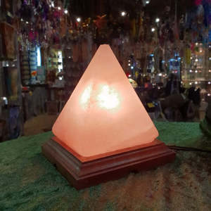 Gifts For The Minimalist: Carved Himalayan Salt Lamp - Pyramid Shape