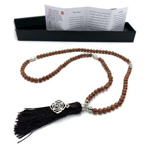 Clear Quartz: Goldstone Mala Beads with Root Chakra Charm- 108 Beads