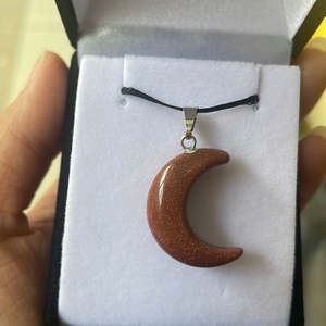 Goldstone Moon Pendant