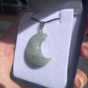 Crystal Pendants: Labradorite Moon Pendant
