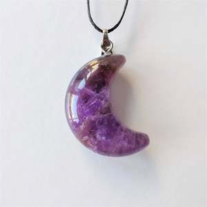 Crystal Pendants: Amethyst Moon Pendant