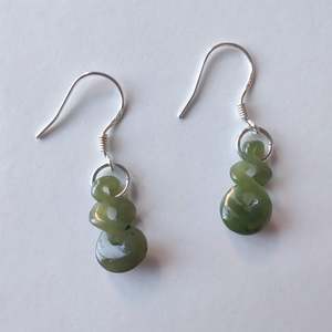 Greenstone Triple Twist Pikoura Greenstone Earrings
