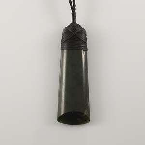 Large Greenstone Toki Pendant 60x20mm