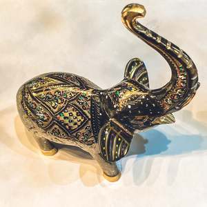 Brass Ornaments: Brass Handcrafted Elephant Trunk Up - 27cm