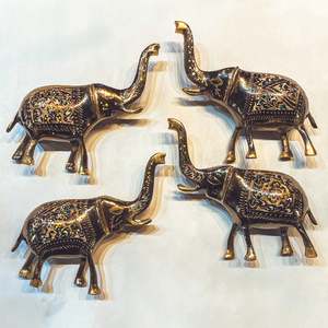 Brass Handcrafted Elephant Trunk Up - 15cm