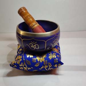 Singing bowl - brass om violet