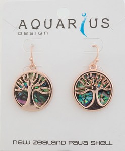 Products: Paua Tree of Life Rose Earring RivendellWorld