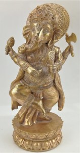 Ganesh Gold Standing Figurine RivendellWorld