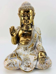 Gold Meditating Buddha Statue RivendellWorld