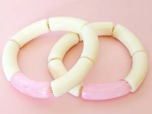 New: Stacking Bracelets Strawberry and Cream Stack