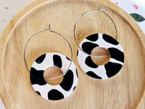 Cow Print: Cow Print Large Hoop Earrings