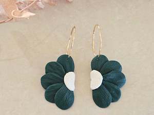 Floral Hoop: Wild Flower Forest Green Half Flower