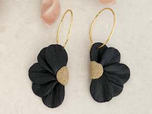 Floral Hoop: Wild Flower Black Half Flower