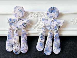 Botanical Blues: Botanical Blues Statement Dangle Earrings