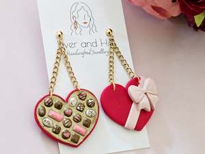 Hearts: Heart Chocolate Box Earrings