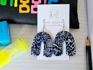 School Arch Doodle Earrings Large