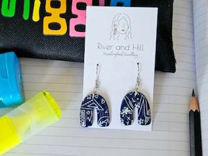 School Arch Doodle Earrings Small