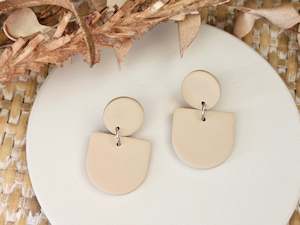 Classic Clay: Classic Clay Everyday Beige Earrings