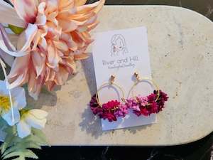 Pink Ombre Cluster Earrings