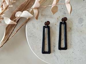 Essentials Midnight Wooden Earrings