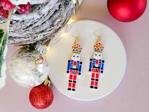 Stud Back: Christmas Nutcracker Earrings
