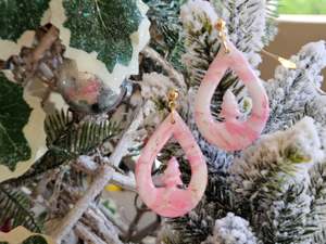 Sale: Pinkmas Tree Droplet Earrings