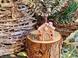 Sale: Pinkmas Gingerbread House Necklace