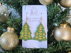 Hooks: Christmas Folk Tree Hook Earrings