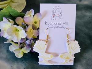 Hooks: Porcelain Fantail Earrings