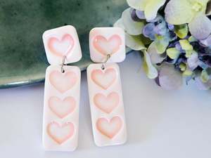 Stud Back: Porcelain Aroha Rectangle Earrings