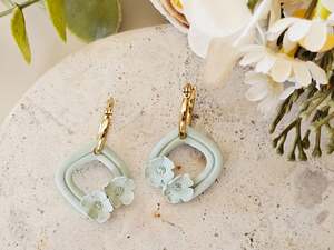 Florals: Daily Colour Sage Green Floral Hoops