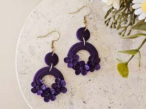 Daily Colour Purple Floral Earrings