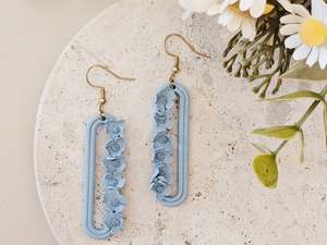 Daily Colour Powder Blue Floral Earrings