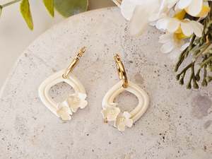 Daily Colour Pastel Yellow Floral Hoops