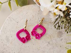 Daily Colour Magenta Floral Hoops