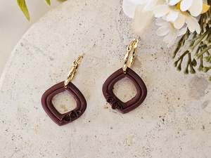 Daily Colour Chocolate Brown Floral Hoops