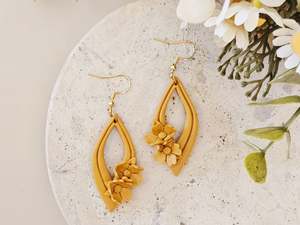 Daily Colour Mustard Floral Earrings