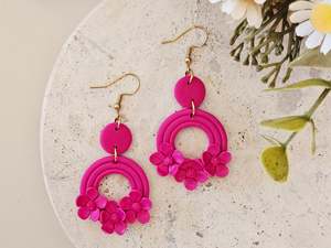 Daily Colour Magenta Floral Earrings