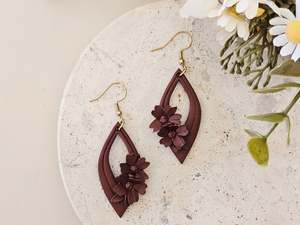 Daily Colour Chocolate Brown Floral Earrings