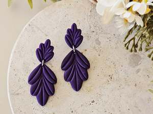 Daily Colour Purple Arch Earrings