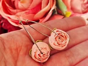 Peonies: Peonies Dainty Hoops Pink