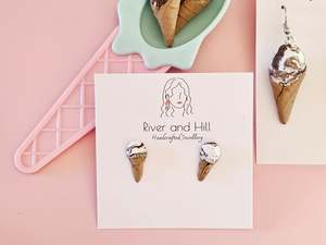 Ice Cream Cone Chocolate Swirl Studs