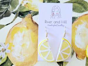 Hooks: Lemon Slice Half Earrings
