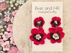 Pansy Statement Earrings Pink