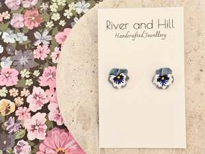 Pansy Studs Blue