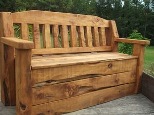 Rustic Park Bench/ Storage Box River Rustics