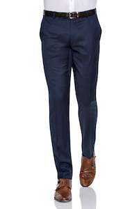 Trousers: Razor Blue Pure Wool Trouser by Joe Black