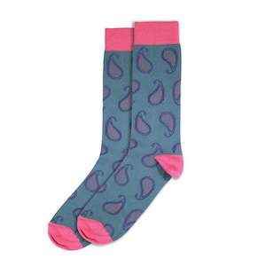Steel Blue Paisley Sock